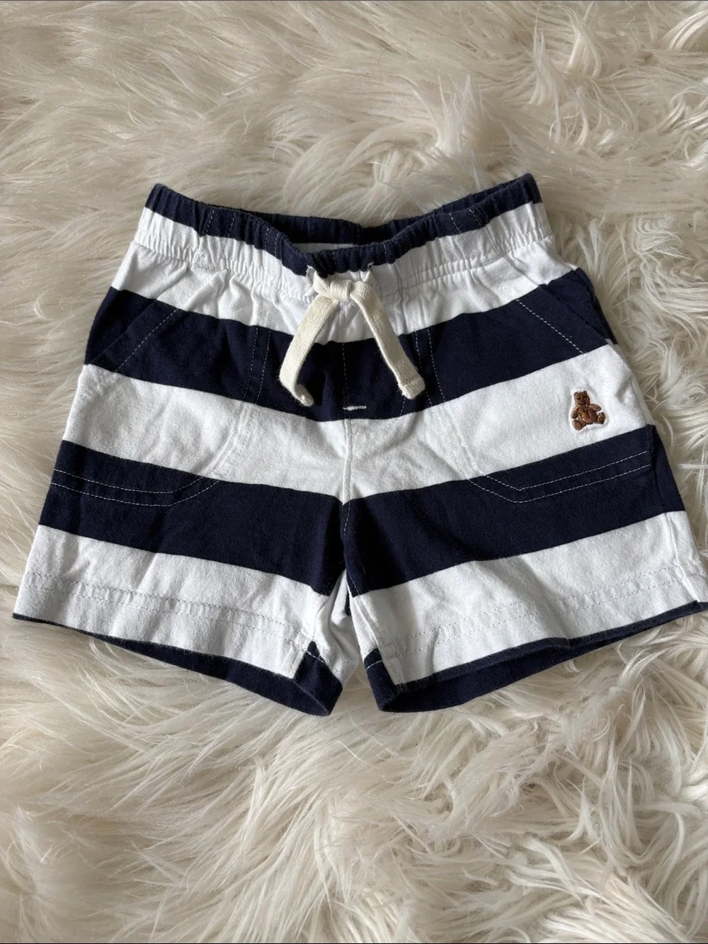 GAP Navy and White Striped Drawstring Kids Shorts